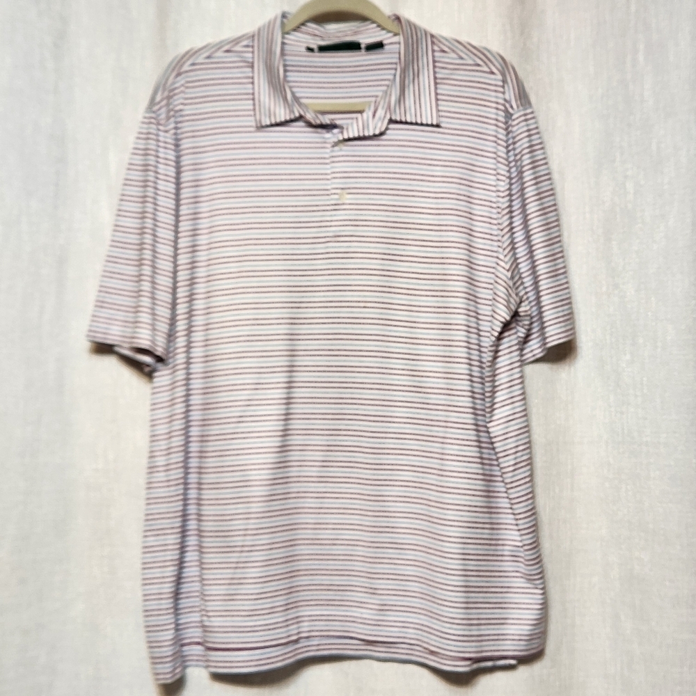 🖤 Bobby Jones Polo Shirt Rugby Golf Striped Performance Cotton Sport XL
